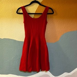 Red BEBE fit and flare dress XS
